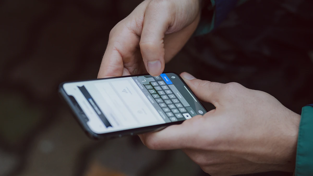 Two hands using a smartphone