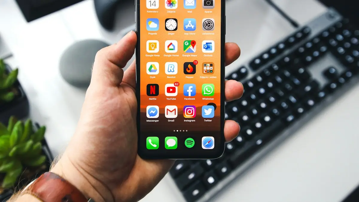 Black samsung android smartphone turned on displaying icons