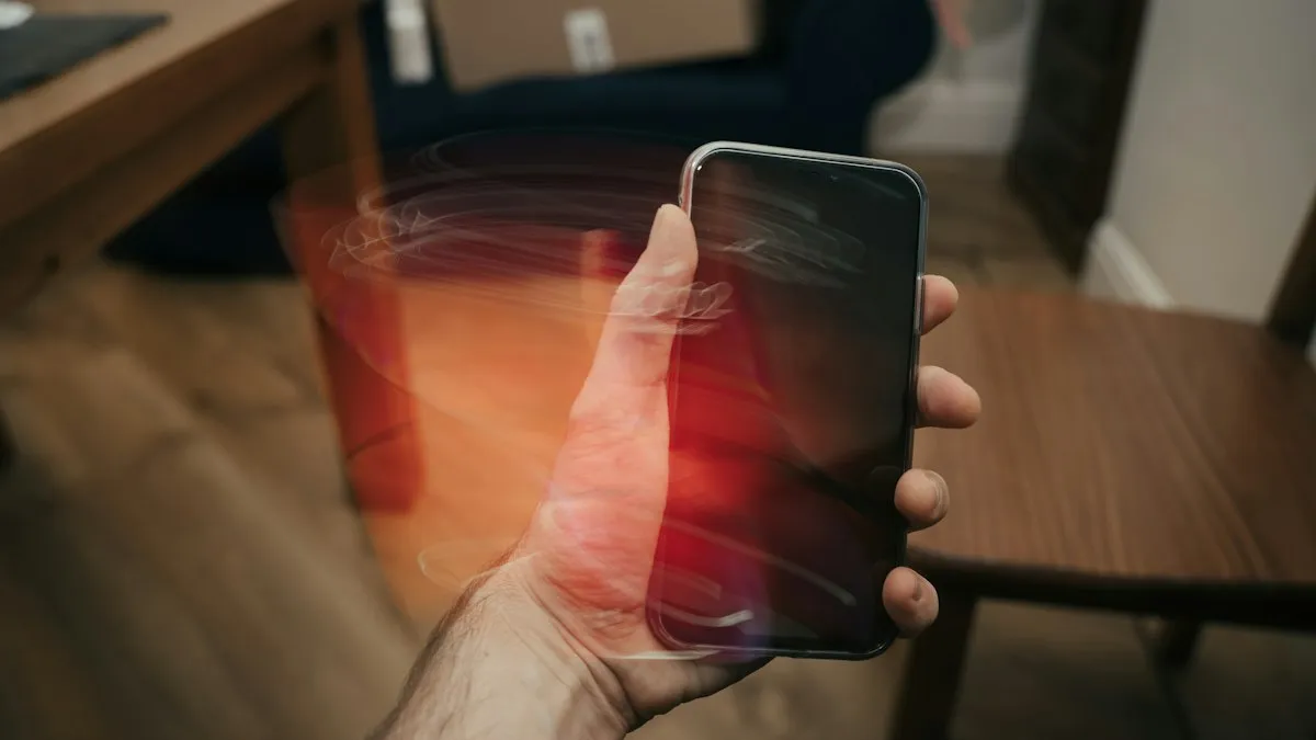 A person holding an iPhone