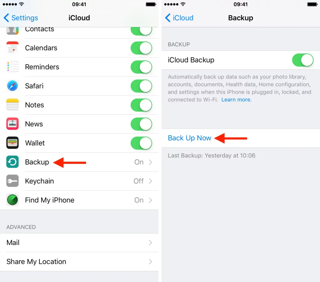 1st Technique-Backup iPhone with iCloud