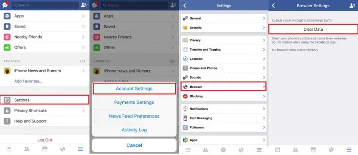 How to delete or Clear Facebook Cache on iPhone