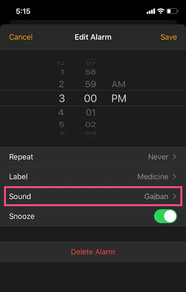 Default Alarm Sound