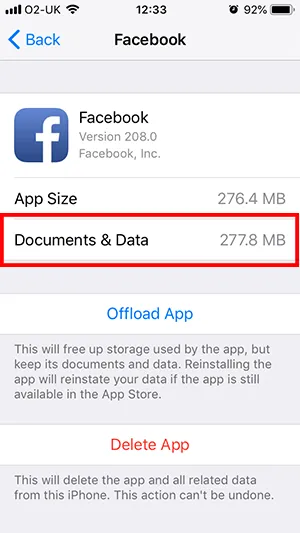 How to Remove Facebook's Documents and Data from an iPhone