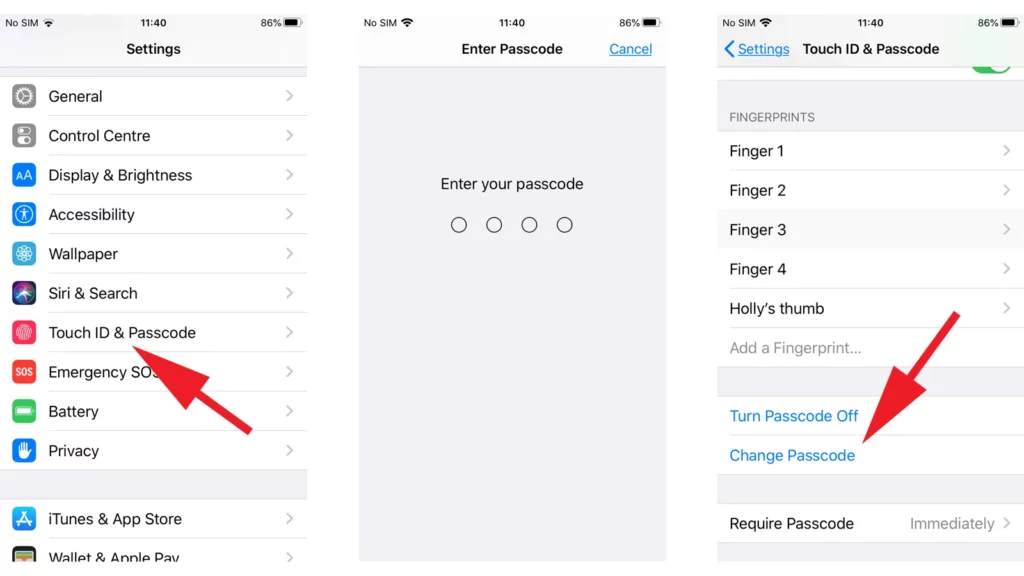 How to modify the iPhone's Passcode