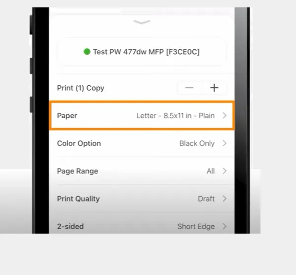 Change Printing Size on iPhone Change Printing Size on iPhone