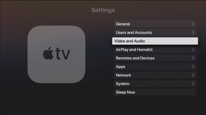 Changing Video Playback Settings on Apple TV App