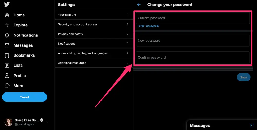 In A Web Browser, How to Modify My Twitter Password In A Web Browser, How to Modify My Twitter Password