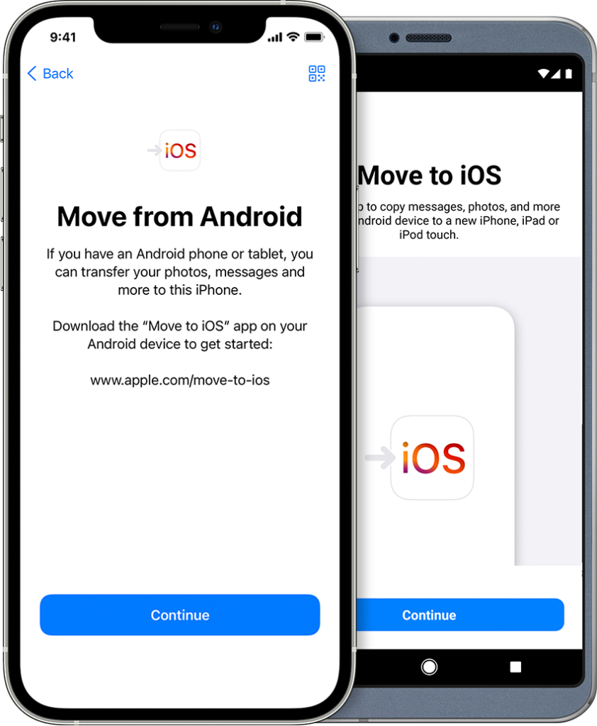 Using "Move To iOS," Transfer Contacts From Android during iPhone Setup