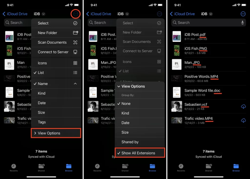 Changing File Format Types on an iPhone