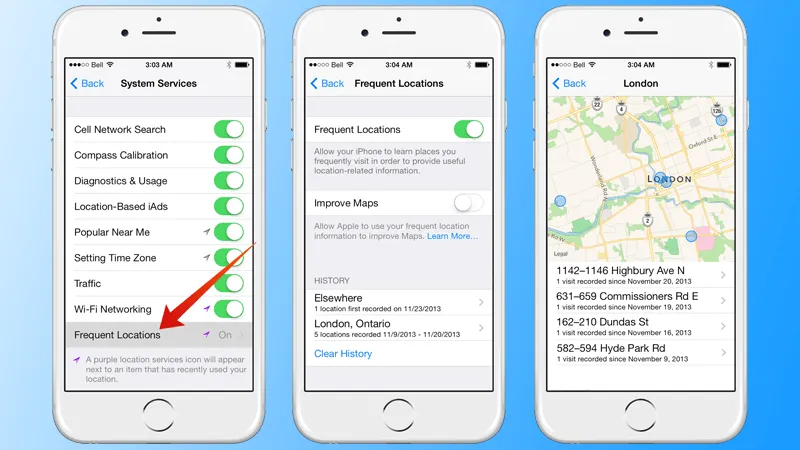 how to enable location history on iphone