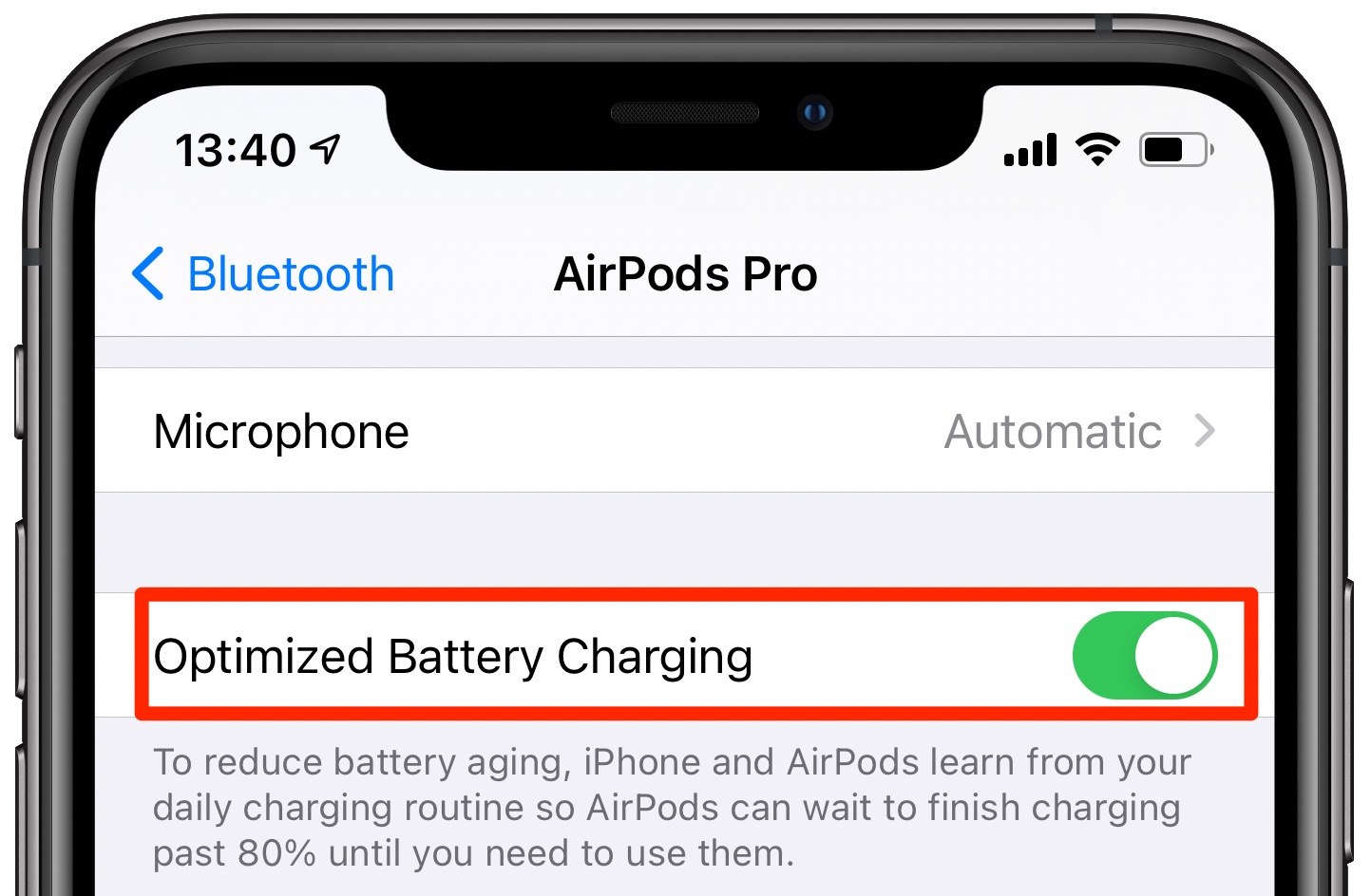 Optimized Battery Charging on iPhone