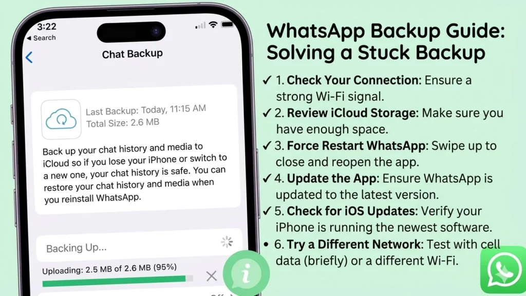 WhatsApp Backup Stuck on iPhone Here’s How to Fix It